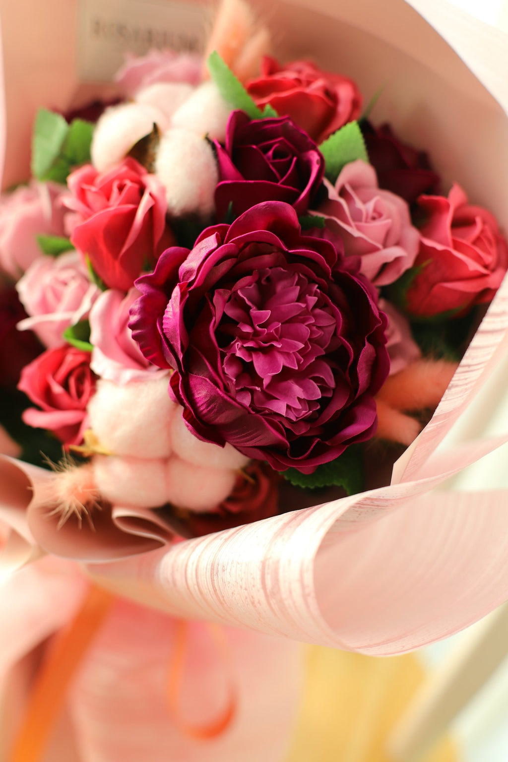 Rosarium Peony Soap Flower Bouquet - Violet