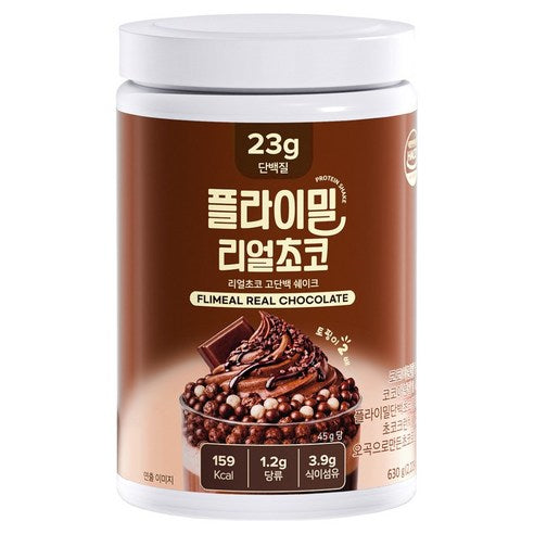 Peulramil Rieolchoko Godanbaek Protein Swekeu , 630 g, 1 Pack (플라이밀 리얼초코 고단백 단백질 쉐이크, 630g, 1개)