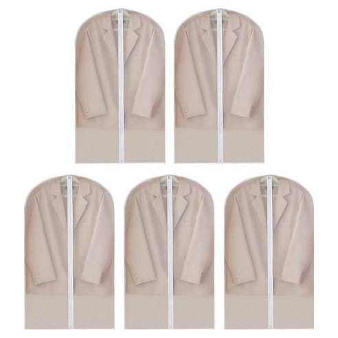 Deojaka Jipeohyeong Bangseup Bangsu Otkeobeo Tumyeong , 5 Pack , 1 Pack (더자카 지퍼형 방습 방수 옷커버 투명, 5개, 1개입)