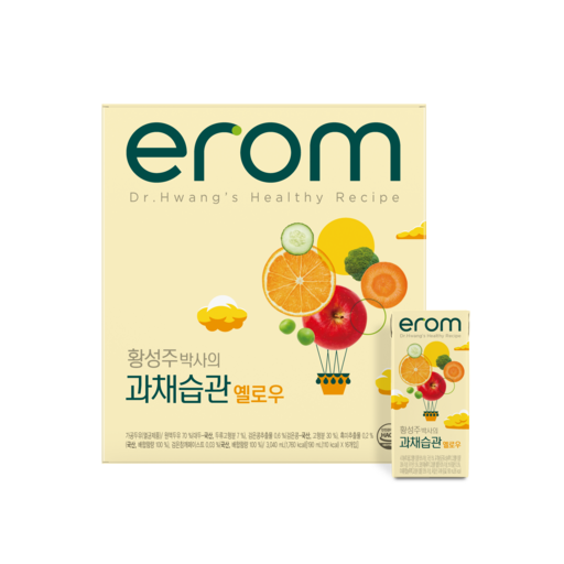Rom Chaeseupgwan Yellow Juseu , 190 ml, 16 Pack (롬 채습관 주스)