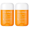 Tonimori Batal Bita 12 Bosong Seon Stick SPF 50+ PA++++, 22 g, 2 Pack (토니모리 바탈 비타 보송 선)