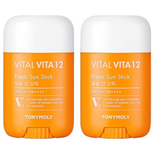 Tonimori Batal Bita 12 Bosong Seon Stick SPF 50+ PA++++, 22 g, 2 Pack (토니모리 바탈 비타 보송 선)