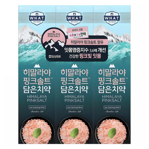 Himalraya Pink Solteu Dameun Chiyak Ice Kaming Mint , 100 g, 3 Pack (히말라야 솔트 담은 치약 카밍)