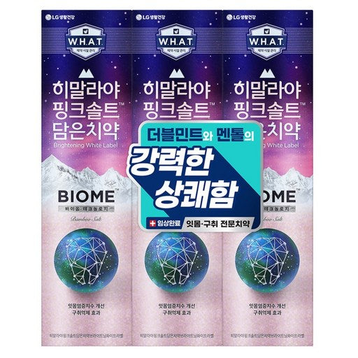 Himalraya Pink Solteu Dameun Baom Itmom Guchwijeonmun Chiyak , 100 g, 3 Pack (히말라야 솔트 담은 바옴 잇몸 구취전문 치약)