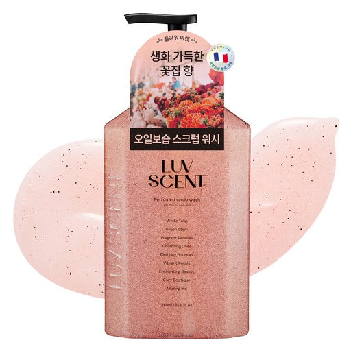 Reopsenteu Body Seukeureop Wosi Peulrawomaket Hwateutyulrip Scent , 500 ml, 1 Pack (럽센트 스크럽 워시 플라워마켓 화트튤립)
