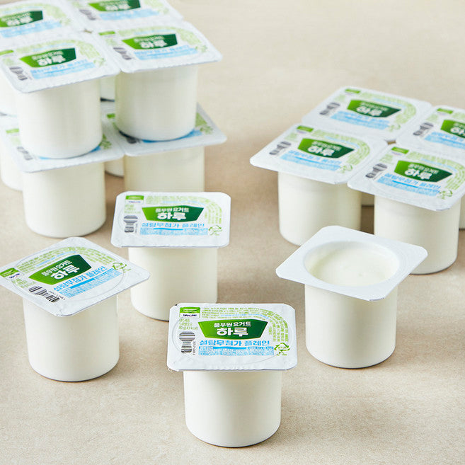 Pulmuone Haru Yogurt Seoltang Additive-Free Plain 1 6 Pack , 1.28 kg, 1 Pack (풀무원 하루 요거트 설탕 무첨가 플레인 16개입, 1.28kg, 1개)