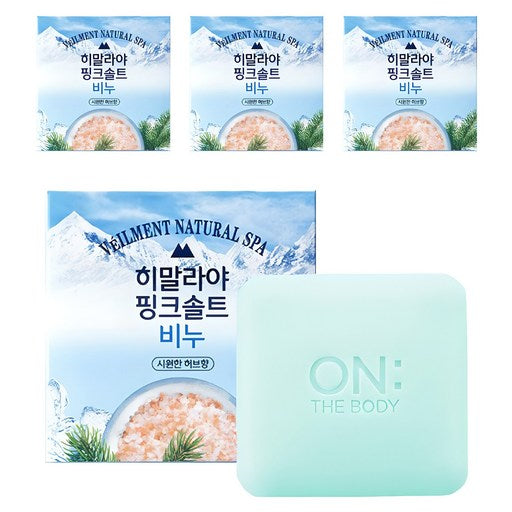Himalrayapingkeusolteu Naechureol Seupa Binu Siwon Heobeu Scent , 90 g, 4 Pack (히말라야핑크솔트 내추럴 스파 비누 시원 허브)