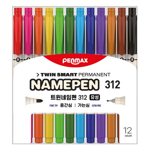 Pen MAC Seu Teuwinimpen 12 Types Set , Honhapsaeksang , 12 Pack (펜 스 트윈임펜 혼합색상)