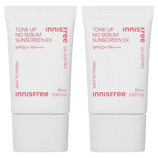 Niseupeuri Toneop No Set Beom Seonseukeurin EX SPF 50+ PA++++, 60 ml, 2 Pack (니스프리 톤업 노 범 선스크린)