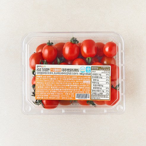 GuamPick Seutebia Daechu Cherry Tomato , 500 g, 1 Pack (곰곰 스테비아 대추방울토마토, 500g, 1팩)