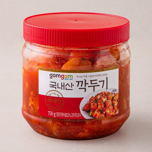 Gomgom Domestic Kkakdugi , 750 g, 1 Pack (곰곰 국내산 깍두기, 750g, 1개)