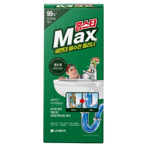 Homseuta MAC Seu Set Noodles Dae Pear Sugwan Keulrineo , 230 ml, 1 Pack (홈스타 맥스 세면대 배수관 클리너, 230ml, 1개)