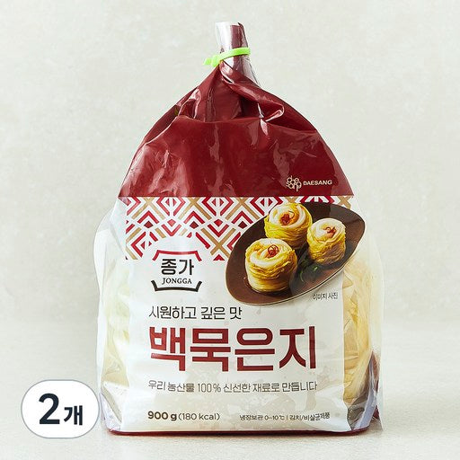 Jongga Siwonhago Gipeun Flavor Baekmukeunji , 900 g, 2 Pack (시원하고 깊은 백묵은지)