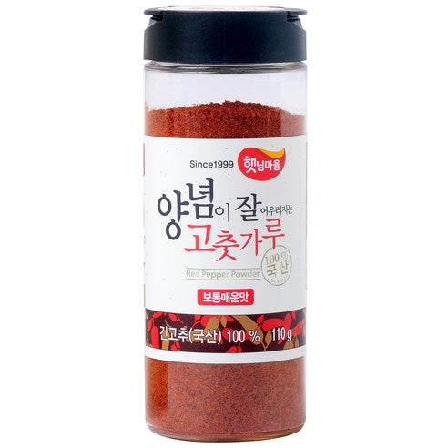 Haetnimma Yangnyeom Jal Eoureoji Domestic Gochut Powder Bo Whole Spicy , 110 g, 1 Pack (햇님마을 양념이 잘 어우러지는 국산 고춧가루 보통매운맛, 110g, 1개)