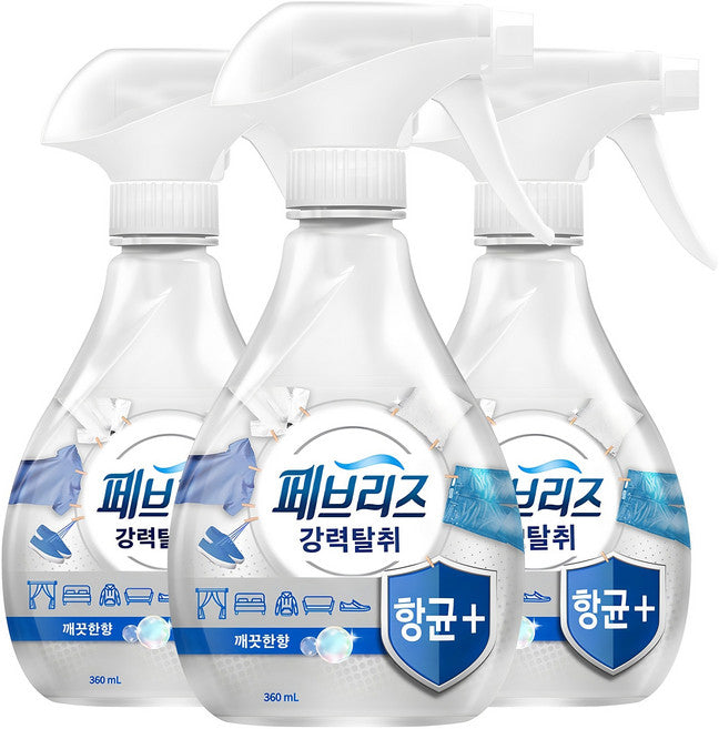 Pebeurijeu Hanggyunpeulreoseu Seomyutalchwije Kkaekkeut Scent Bonpum , 360 ml, 3 Pack (페브리즈 항균플러스 섬유탈취제 깨끗 본품)