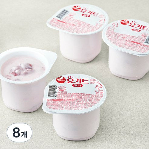Seoul Milk Yogurt Strawberry , 85 g, 8 Pack (서울우유 요거트 딸기, 85g, 8개)