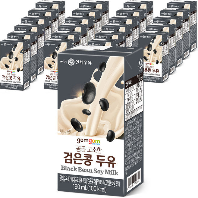 gomgom Nutty Geomeunkong Yu , 190 ml, 24 Pack (검은콩 유)