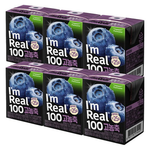 Aimrieol 100 Gonongchuk Blueberry Juseu , 6 Pack , 120 ml (아임리얼 고농축 주스)