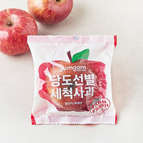 GuamPick Sweetness Seonbyeol Washed Apple , 214 g( Jung ), 1 Pack (곰곰 당도선별 세척사과, 214g(중과), 1개)
