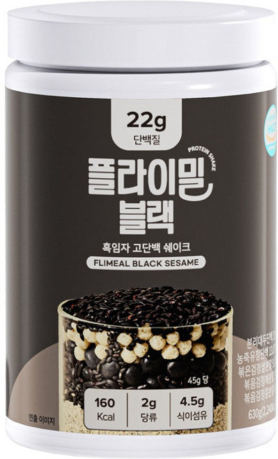 Peulramil Black Heukimja Godanbaek Swekeu , 630 g, 1 Pack (플라이밀 블랙 흑임자 고단백 쉐이크, 630g, 1개)