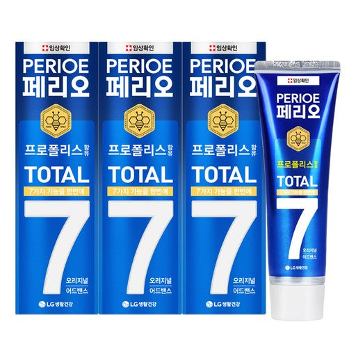 Perio Total 7 Peu Original Eodeubaenseu Chiyak , 120 g, 3 Pack (페리오 프 어드밴스 치약)