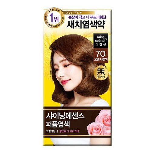 Mijyangsen Olnyu Syaning Essence Peopyum Yeomsaekje , 7 O Orange Galsaek , 1 Pack (미쟝센 올뉴 샤닝 퍼퓸 염색제 갈색)