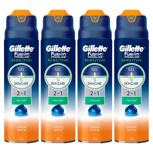 Gillette , 170 g, 4 Pack (퓨전 프글라드 센서티브 퓨어스 츠 쉐빙)
