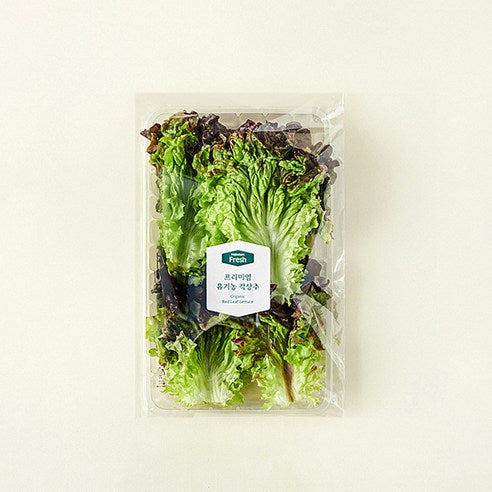Organic Red Lettuce , 120 g, 1 Pack (프리미엄 유기농 적상추, 120g, 1개)