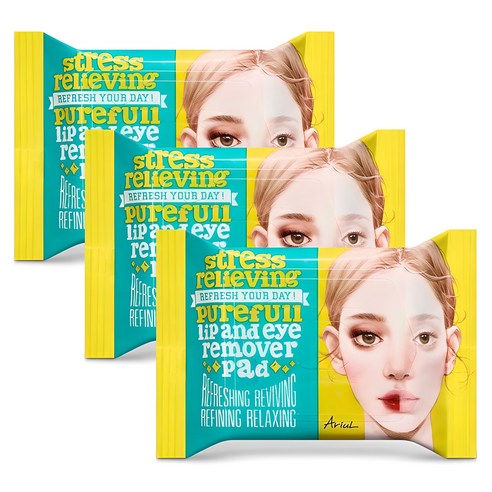 Arieol Seuteureseu Lily Bing Rip & I Rimubeo Paedeu 30 p, 55 g, 3 Pack (아리얼 스트레스 릴리빙 립앤아이 리무버 패드 30p, 55g, 3개)