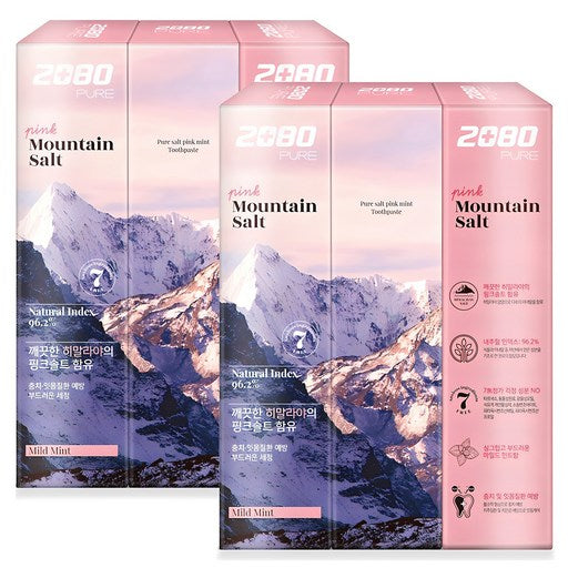 2080 Pyueochiyak Pink Madeu Mint Scent , 150 g, 6 Pack (퓨어치약 마드)