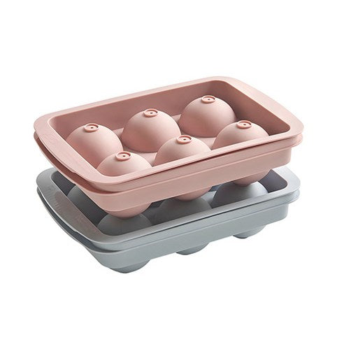 Ji & Peuri Ice Bol Eoleumteure 6 Gu 2 Types Set , Koral Pink + Seuka Blue , 1 Set (이지앤프리 프리미엄 아이스볼 얼음트레이 6구 2종 세트, 코랄핑크 + 스카이블루, 1세트)