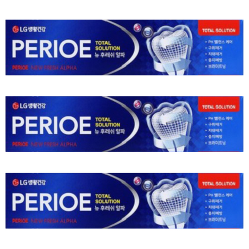 Perio Nyu Whoo Reswi Alpa Chiyak , 170 g, 3 Pack (페리오 뉴 레쉬 알파 치약)