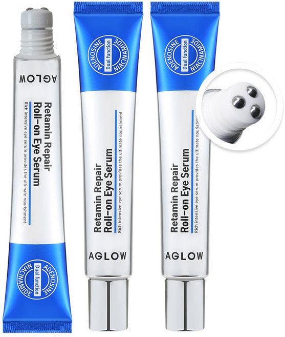 Melrateu Eo Glow Rol On A Serum / Retinol A Cream Nun Anti-Wrinkle Palja Dakeuseokeul Butgi , 3 Pack , 30 ml (멜라트 어글로우 롤 온 아이 세럼 / 레티놀 아이크림 눈가주름 팔자 다크서클 붓기, 3개, 30ml)