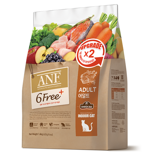 ANF Sikseupeuripeulreoseu Kaet Gineungseong Saryo , Eodeolteu , 1.6 kg, 1 Pack (식스프리플러스 캣 기능성 사료 어덜트)