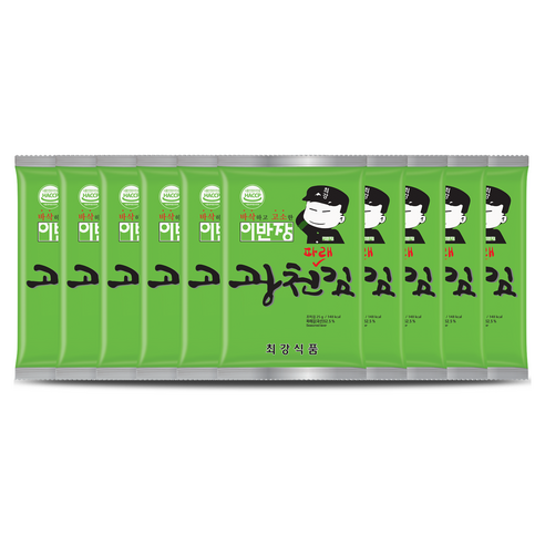 Ban Sheets Paraejeon Sheets Gim , 25 g, 10 Pack (이반장 파래전장 김, 25g, 10개)