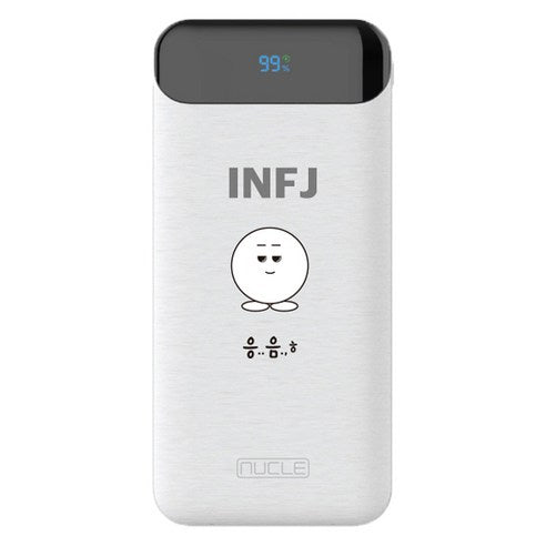 Nyukeul MBTI PD 22.5 w 10000 mAh Bojo Pear Teori INFJ, White , NCPB-10 KPD-15-LGC (뉴클 MBTI PD 22.5w 10000mAh 보조배터리 INFJ, 화이트, NCPB-10KPD-15-LGC)