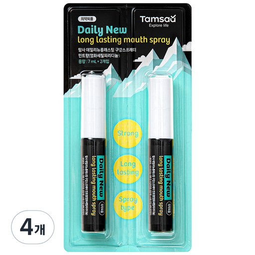 Tamsa Derinyu Rongraeseuting Gugang Seupeure Ice Mint , 7 ml, 1 Pack , 4 Pack (데리뉴 롱래스팅 구강 스프레)