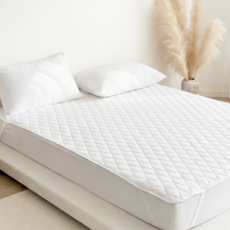 Marakeu Alreoji Care Meonjieops Nubim Chimdaepaedeu Wosing Gojeongbaendeuhyeong , White (마이라이크 알러지케어 먼지없는 누빔 침대패드 워싱 고정밴드형, 화이트)