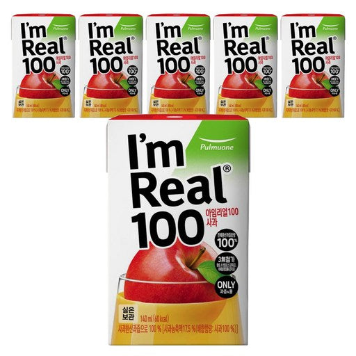 Aimrieol 100 Apple Juseu , 6 Pack , 140 ml (아임리얼 주스)