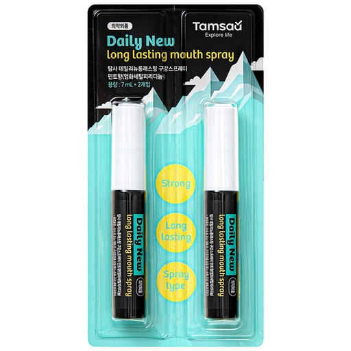 Tamsa Derinyu Rongraeseuting Gugang Seupeure Ice Mint , 7 ml, 2 Pack (데리뉴 롱래스팅 구강 스프레)