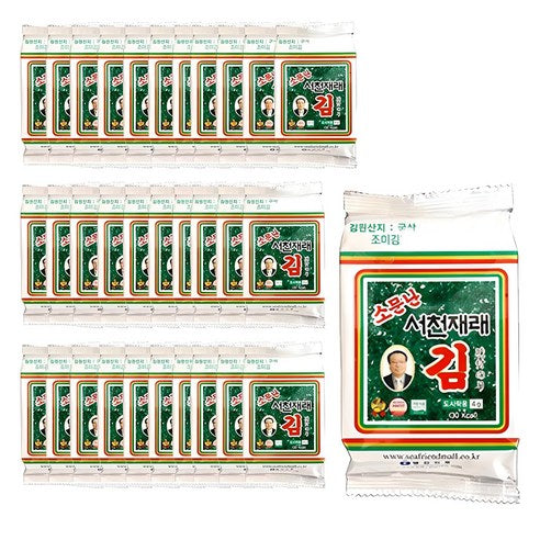 Yeongsinsikpum Somunnan Seocheon Jaeraegim , 4 g, 3 2 Pack (영신식품 소문난 서천 재래김, 4g, 32개)