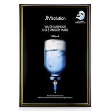 Jeem Solution Mulgwang Seuoseu Ringgeo Mask Black , 10 Pack , 1 Pack (제이엠솔루션 물광 에스오에스 링거 마스크 블랙, 10개입, 1개)