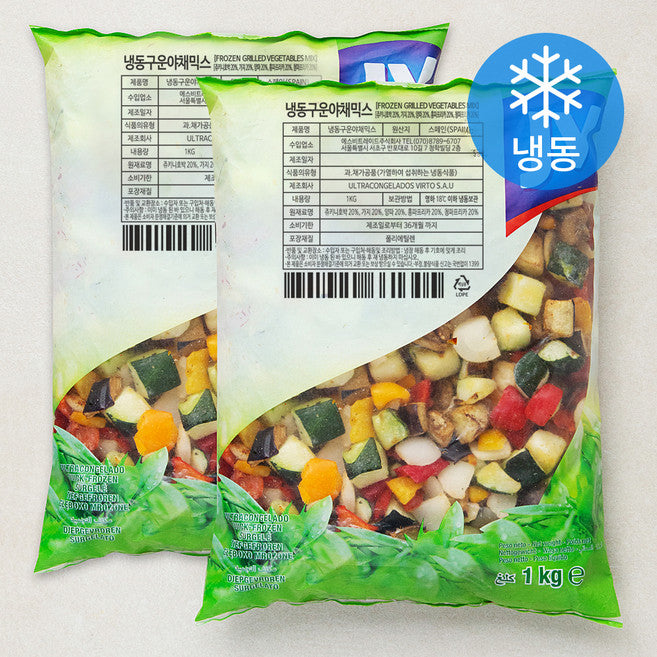 Guunyachaemikseu Trimmed Chaeso ( Frozen ), 1 kg, 2 Pack (구운야채믹스 채소)