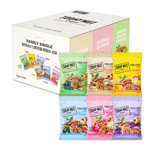 Tudeneot Neoteujum Paemilri 6 Types Set , 240 g, 1 Set (투데이넛 너트한줌 패밀리 6종 세트, 240g, 1세트)