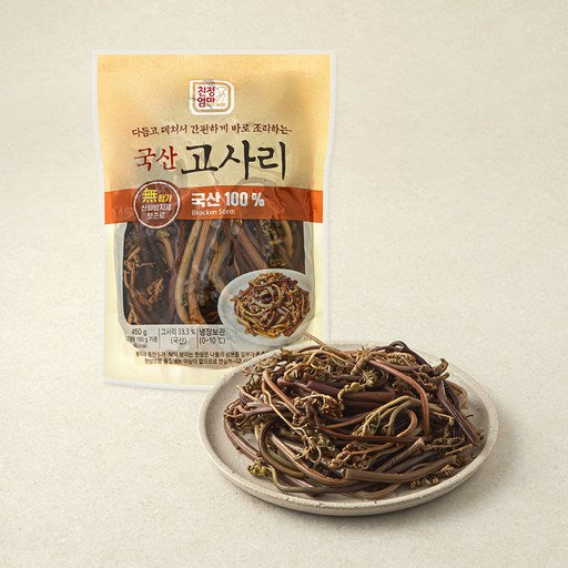 Chinjeongeomma Domestic Dechingosari , 450 g ( Gohyeongryang 150 g), 1 Pack (친정엄마 데친고사리 고형량)