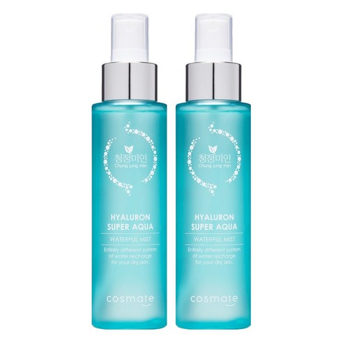 Cheongjeongmiin Hiaruron Supeo Aqua Woteopul Mist , 120 ml, 2 Pack (청정미인 히아루론 수퍼 아쿠아 워터풀 미스트, 120ml, 2개)
