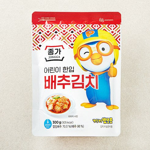 Jongga Kids Pack Pear Chu Kimchi 300 g, 1 Pack (종가 어린이 한입 배추김치 300g, 1개)