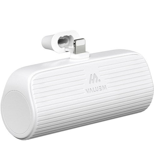 Baelryuem Chehyeong Mini Kinghyeong Wireless Bojo Pear Teori 8 Pin , VM-B 2 PA 5 FPQ 8 P(8 Pin ), White (밸류엠 일체형 미니 도킹형 무선 보조배터리 8핀, VM-B2PA5FPQ8P(8핀), 화이트)