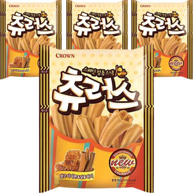 Keuraun Chyureoseu , 84 g, 4 Pack (크라운 츄러스)