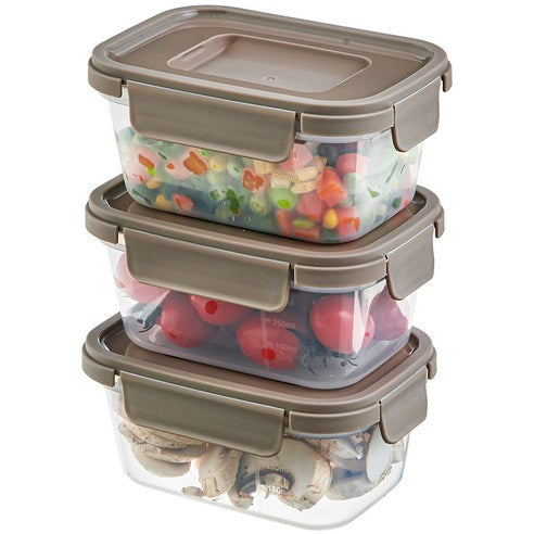 Comet Hom Guknaesaengsan Nungeum Itgo Gyeopchyeoseo Storage Ha Pyeonri BPA FREE Milpyeyonggi , 3 Pack , 500 ml (코멧 홈 국내생산 눈금이 있고 겹쳐서 보관하는 편리한 BPA FREE 밀폐용기, 3개, 500ml)